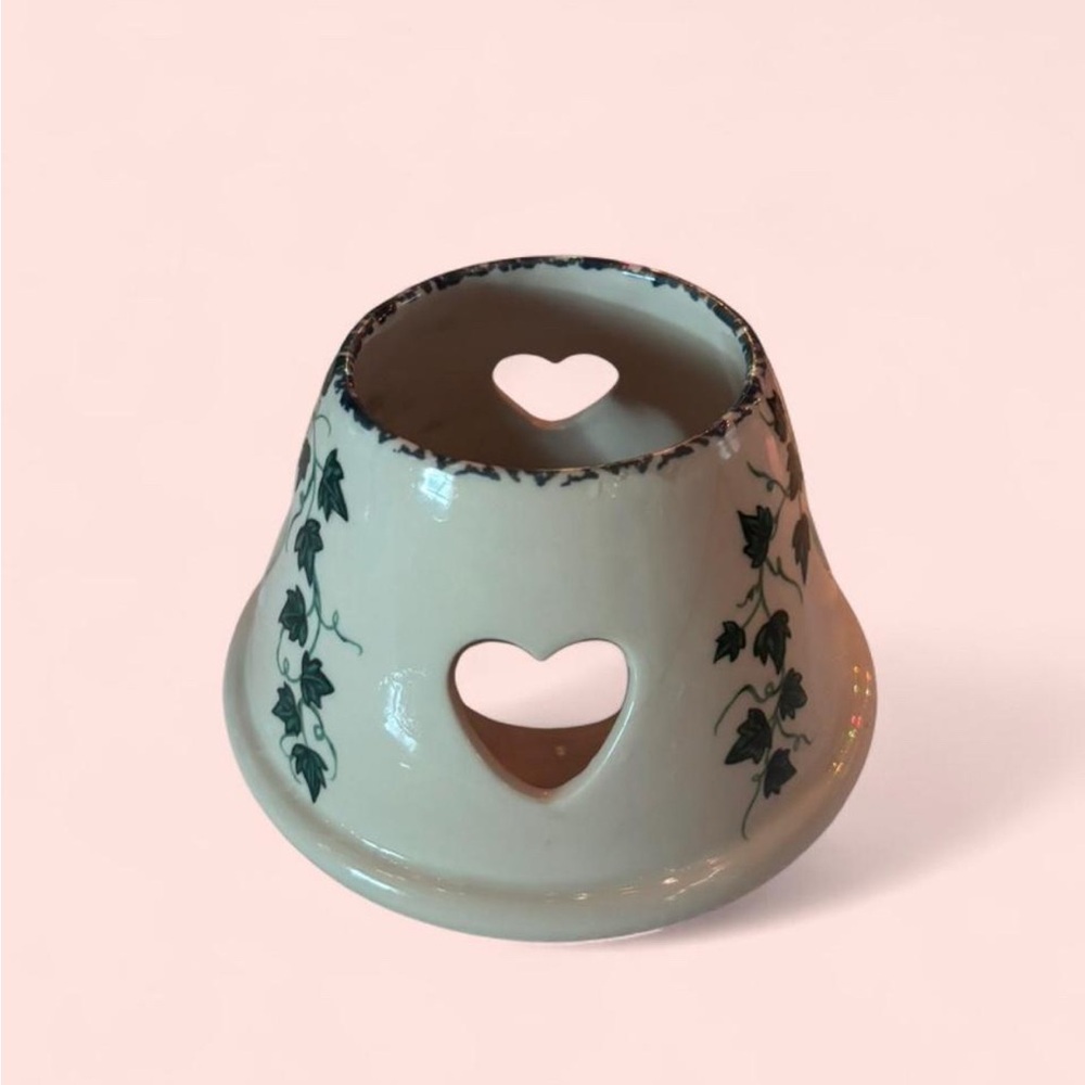 Heart Cutout Ceramic Candle Holder